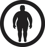 peso Guerreiro humano conduzindo a anti obesidade carregar dentro Preto esculpido força Preto ic emblema para obesidade consciência dentro 90 palavras vetor