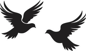 voar do amor pomba par emblema sem fim abraço do uma pomba par vetor