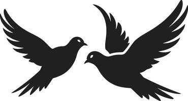 simbólico serenidade pomba par elemento par do Paz emblema do uma pomba par vetor