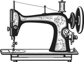 bordado sinfonia Preto para noir de costura máquina dentro chique costura Preto de costura máquina vetor