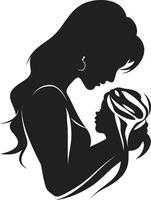 sincero conexão mãe e bebê Eterno abraço do mãe segurando recém-nascido vetor