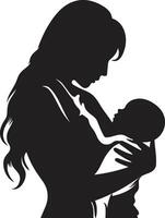 estimado momentos mãe e bebê O amor é abraço com mãe segurando infantil vetor