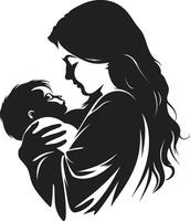 família serenidade emblemático elemento para mãe e criança materno esplendor do mãe segurando infantil vetor