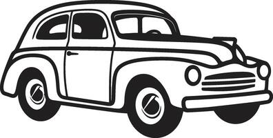 clássico tela de pintura emblemático elemento do vintage carro rabisco Antiguidade auto adornos do rabisco linha arte vetor