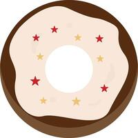 doce rosquinhas ilustração com granulados. delicioso bolo. plano desenho animado estilo. isolado em branco fundo vetor