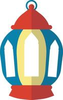 Ramadã kareem lanterna ícone com plano desenho animado Projeto. árabe lanterna para modelo fundo vetor
