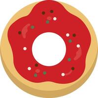 doce rosquinhas ilustração com granulados. delicioso bolo. plano desenho animado estilo. isolado em branco fundo vetor