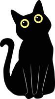feliz internacional gato dia silhueta. ilustração com plano desenho animado Projeto vetor