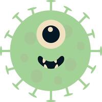 fofa desenho animado bactérias e vírus personagem. dentro plano estilo. isolado ilustração vetor