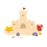 ilustração do areia castelo vetor