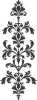 silhueta vertical linha divisor com barroco enfeite Preto cor só vetor