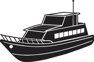 silhueta do uma barco em uma branco fundo. ilustração vetor