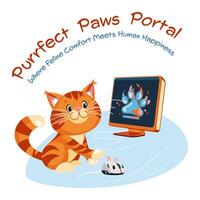 purrfeito patas portal página da web vetor