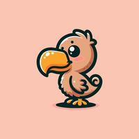 fofa desenho animado bebê dodo pássaro ilustração vetor