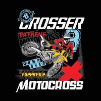 gráfico Projeto motocross, Projeto para t camisa, adesivo, parede murais, pronto para impressão vetor