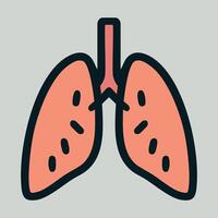 humano pulmões cor ícone em cinzento fundo vetor