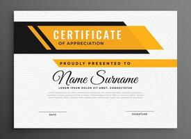 certificado prêmio diploma modelo dentro amarelo cor vetor