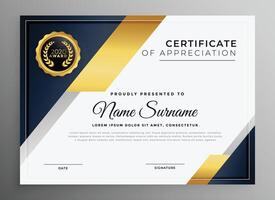 geométrico Prêmio dourado multiuso certificado modelo Projeto vetor