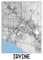 Irvine Califórnia EUA mapa poster arte vetor