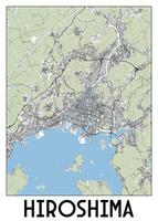 Hiroshima, Japão mapa poster arte vetor
