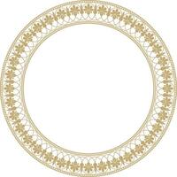 ouro volta clássico grego meandro ornamento. padrão, círculo do antigo Grécia. fronteira, quadro, anel do a romano Império. vetor