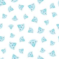 Teste padrão sem emenda de diamantes azuis geométricos no fundo branco. Design moderno de cristais hipster. vetor