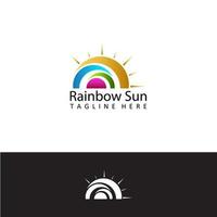 vetor de design de modelo de logotipo criativo colorido sol com fundo branco isolado