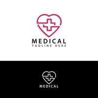 vetor de design de modelo de logotipo de coração médico