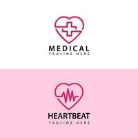 vetor de design de modelo de logotipo de coração médico