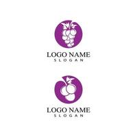 uvas logotipo modelo vetor ícone ilustração design