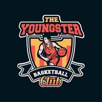 o clube de basquete jovem em design moderno profissional de emblema ou distintivo adequado para logotipos de seu time