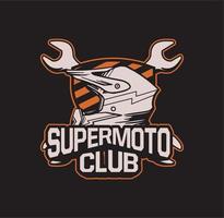 t shirt design ilustração supermoto clube em estilo vetorial vetor