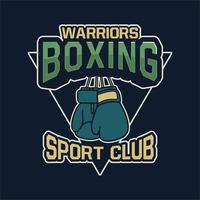 guerreiros boxe esporte clube luva ilustração desenho camiseta camiseta vetor