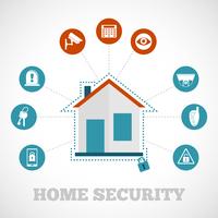 Home Security ícone Flat vetor