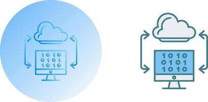 design de ícone de codificação em nuvem vetor