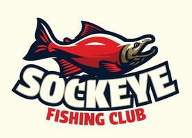 sockeye salmão peixe mascote logotipo vetor