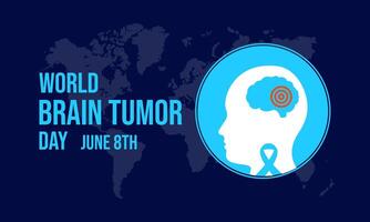 mundo cérebro tumor dia ilustração . bandeira poster, folheto e fundo Projeto modelo. vetor