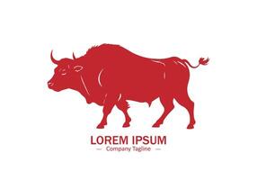 lutador touro vermelho ícone logotipo Projeto silhueta vetor