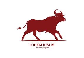 lutador touro vermelho búfalo ícone logotipo Projeto silhueta vetor
