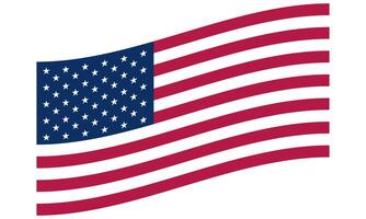 onda em forma nos bandeira isolado em branco fundo, bandeira do a EUA vetor