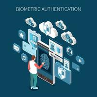 composição de métodos de autenticação biométrica vetor
