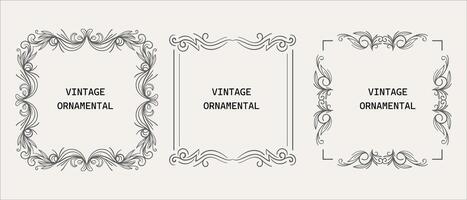 vintage quadro, Armação elegante quadros conjunto vetor