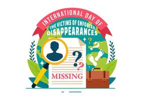 internacional dia do a vítimas do forçado desaparecimentos ilustração em agosto 30 com ausência de pessoa ou perdido pessoas dentro plano fundo vetor
