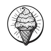 gelo creme cone logotipo Projeto imagem isolado em branco vetor