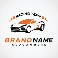 design de logotipo de corrida de carros vetor