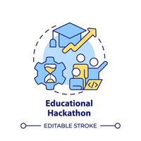 educacional hackathon multi cor conceito ícone. habilidade construção e desenvolvimento. alunos noivado. volta forma linha ilustração. abstrato ideia. gráfico Projeto. fácil para usar dentro promocional materiais vetor