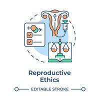 reprodutivo ética multi cor conceito ícone. fertilidade tratamento. informado consentimento. médico lei. volta forma linha ilustração. abstrato ideia. gráfico Projeto. fácil para usar dentro apresentação vetor