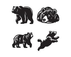 Urso silhueta ícone gráfico logotipo Projeto vetor