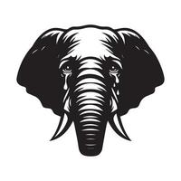 elefante - triste elefante face ilustração logotipo conceito Projeto vetor