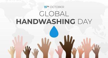 global lavar as mãos dia fundo ilustração vetor